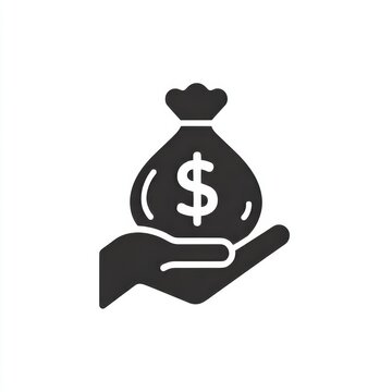 funds etfs stocks money black and white vector icon