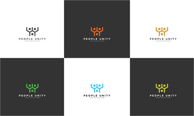 community unity or teamwork. modern vector logo design template
