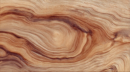 A close-up shot of a textured wooden surface. The surface displays swirling patterns and a warm, natural hue