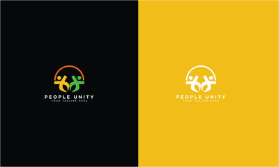 community unity or teamwork. modern vector logo design template