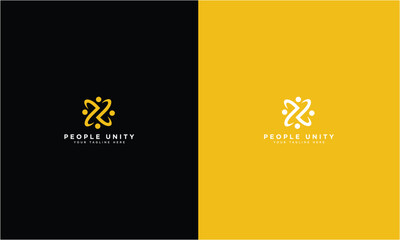 Teamwork or community unity modern logo template. Full color modern logo vector
