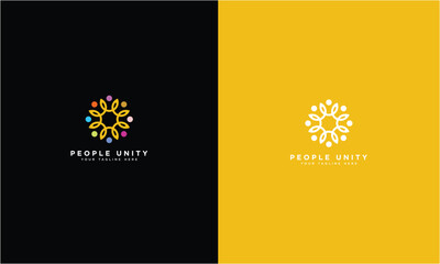 Teamwork or community unity modern logo template. Full color modern logo vector