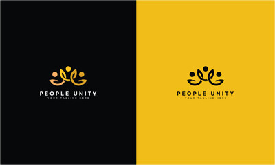 community unity or teamwork. modern vector logo design template