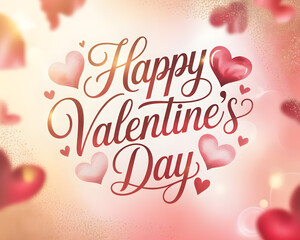 Beautiful Romantic Happy Valentine's Day Floral Greeting Card Background