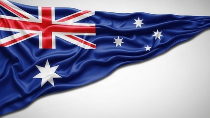 Australian Flag on White Background - Australia, Patriotism, National Symbol