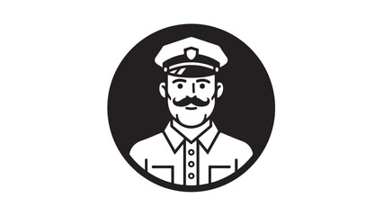 Obraz premium Portrait of a police officer in a circular frame.