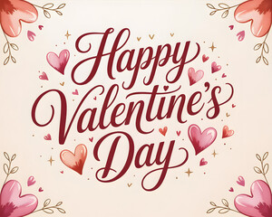 Beautiful Romantic Happy Valentine's Day Floral Greeting Card Background