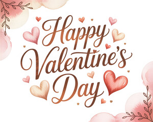 Beautiful Romantic Happy Valentine's Day Floral Greeting Card Background