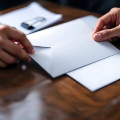 서류를 전달하며 업무를 진행하는 손의 클로즈업