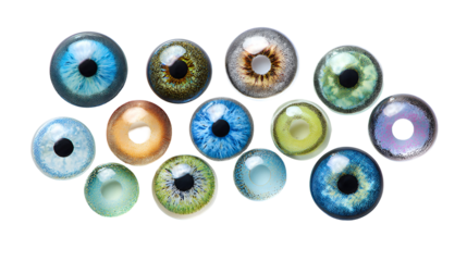 Colorful Glass Marbles and Beads Isolated on White Background