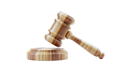 Wooden Gavel and Sounding Block on White Background