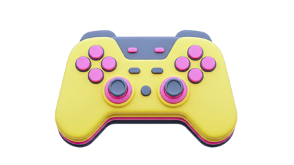 Yellow and Pink Video Game Controller
