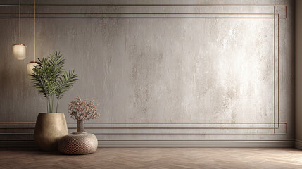 Elegant Interior Design Featuring Decorative Elements, a minimalist living space with stylish decor accents. Interior design showcasing a serene atmosphere. 