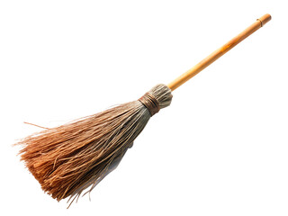 witch broom isolated on white isolated on white background, PNG. AI Generated