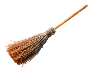 witch broom isolated on white isolated on white background, PNG. AI Generated