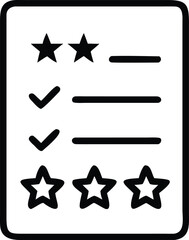 Obraz premium Survey Form with Rating Stars Feedback Icon