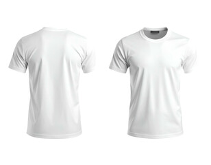 Front and back views of a white crew neck t-shirt (1)