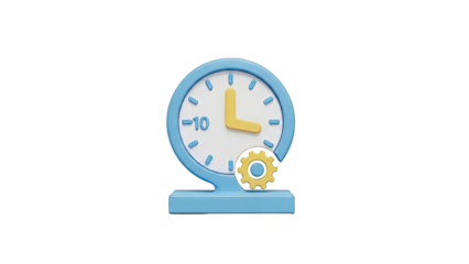 Clock with Gear Icon: Time Management Concept