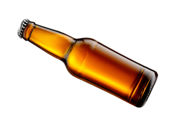 Alcohol and Beer Bottles with Glasses Isolated on White Background