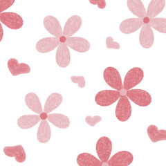 seamless pattern with pink flowers