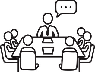 People Sitting Around Table Discussion Meeting