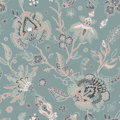 Vintage Boho Floral Sage Garden