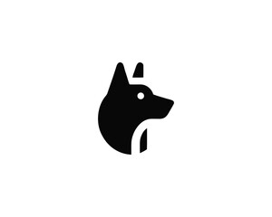 Bold Black Dog Head Logo Design