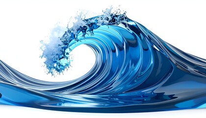 A realistic rendering of a cresting, breaking ocean wave