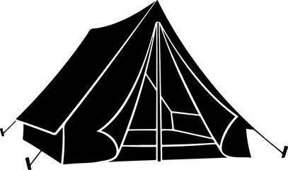 Camping Tent Outdoor Adventure silhouette vector illustration