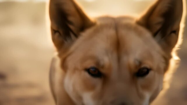 Intense Close-Up of a Dingo Exposing Teeth in Natural Habitat Setting