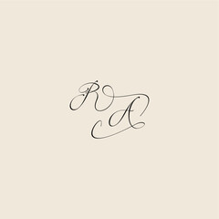 monogram elegant concept logo initial royal design RA minimalist style curve letter