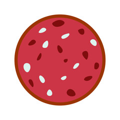 Salami Slice Flat Illustration