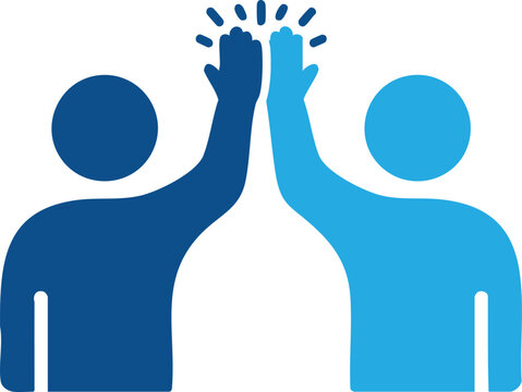 High Five Celebration Success Teamwork Win Pose