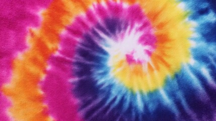 Vibrant tie-dye pattern with radiant sunburst design