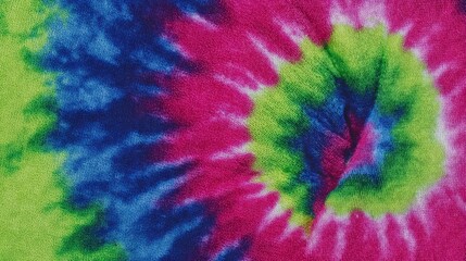 Vibrant tie-dye fabric with swirling colors