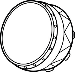 Irish bodhran drum line art vector graphic music instrument