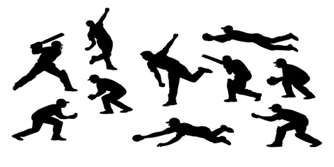 Black vector silhouettes of dancing people and girls in action poses, featuring dancers, gymnasts, and ballerinas performing yoga, fitness, and sport exercises through jumping and ballet shapes