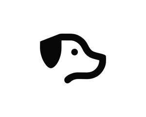 Bold Black Dog Head Logo Design Vector Icon