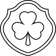 Shamrock badge emblem outline simple vector graphic