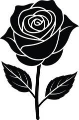 Mother s Day Rose Icon Silhouette Single Elegant Flower 6