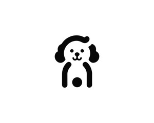 Cute Puppy Dog Logo Design Vector