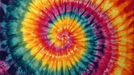Vibrant tie-dye pattern with radiating colors