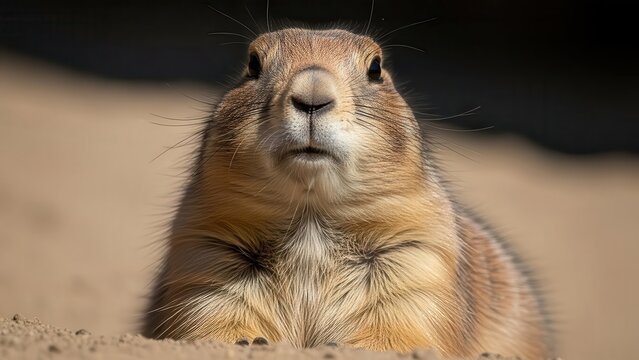 Prairie Dog Portrait, Curious Animal in Burrow, Wildlife Photography