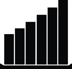 Simple black bar chart silhouette vector graphic data 2
