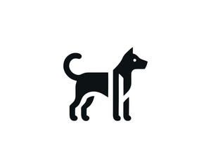 Black Dog Logo Design Vector Icon