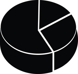 Black pie chart silhouette with white dividing lines