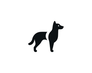 Black Dog Silhouette Logo Design