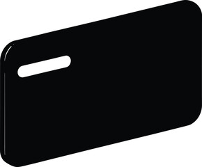 Simple black credit card silhouette with white chip