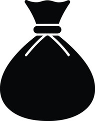 Simple black silhouette of a money bag vector graphic