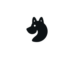Black Dog Head Logo Design Vector